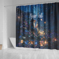 Personalized Iceland Yule Lads Christmas Shower Curtain Merry Kertasnikir Under Vibrant Flowers