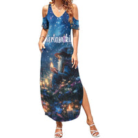 Personalized Iceland Yule Lads Christmas Summer Maxi Dress Merry Kertasnikir Under Vibrant Flowers - Wonder Print Shop