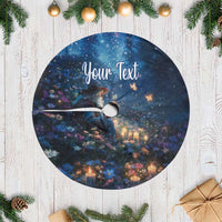 Personalized Iceland Yule Lads Christmas Tree Skirt Merry Kertasnikir Under Vibrant Flowers - Wonder Print Shop