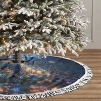 Personalized Iceland Yule Lads Christmas Tree Skirt Merry Kertasnikir Under Vibrant Flowers - Wonder Print Shop