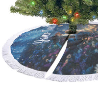 Personalized Iceland Yule Lads Christmas Tree Skirt Merry Kertasnikir Under Vibrant Flowers - Wonder Print Shop