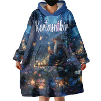 Personalized Iceland Yule Lads Christmas Wearable Blanket Hoodie Merry Kertasnikir Under Vibrant Flowers - Wonder Print Shop