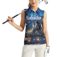 Personalized Iceland Yule Lads Christmas Women Sleeveless Polo Shirt Merry Kertasnikir Under Vibrant Flowers - Wonder Print Shop