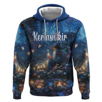 Personalized Iceland Yule Lads Christmas Zip Hoodie Merry Kertasnikir Under Vibrant Flowers - Wonder Print Shop