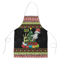 Six Seven Christmas Apron Funny Santa and Green Hands - Wonder Print Shop
