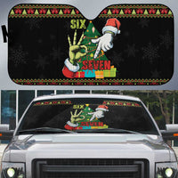Six Seven Christmas Auto Sun Shade Funny Santa and Green Hands - Wonder Print Shop