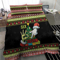 Six Seven Christmas Bedding Set Funny Santa and Green Hands - Wonder Print Shop