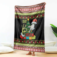 Six Seven Christmas Blanket Funny Santa and Green Hands - Wonder Print Shop