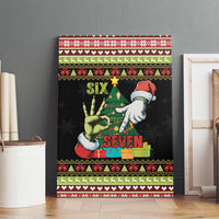 Six Seven Christmas Canvas Wall Art Funny Santa and Green Hands - Wonder Print Shop