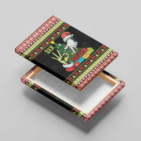Six Seven Christmas Canvas Wall Art Funny Santa and Green Hands - Wonder Print Shop