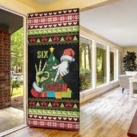 Six Seven Christmas Door Cover Funny Santa and Green Hands - Wonder Print Shop