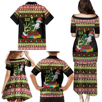Six Seven Christmas Family Matching Puletasi and Hawaiian Shirt Funny Santa and Green Hands - Wonder Print Shop