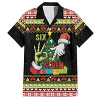 Six Seven Christmas Family Matching Puletasi and Hawaiian Shirt Funny Santa and Green Hands - Wonder Print Shop