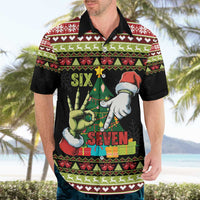 Six Seven Christmas Hawaiian Shirt Funny Santa and Green Hands - Wonder Print Shop