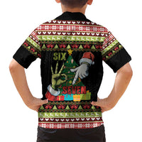 Six Seven Christmas Hawaiian Shirt Funny Santa and Green Hands - Wonder Print Shop