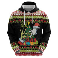 Six Seven Christmas Hoodie Funny Santa and Green Hands - Wonder Print Shop