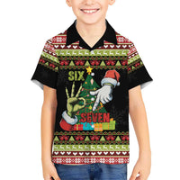 Six Seven Christmas Kid Hawaiian Shirt Funny Santa and Green Hands - Wonder Print Shop