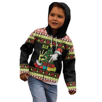 Six Seven Christmas Kid Hoodie Funny Santa and Green Hands - Wonder Print Shop