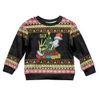 Six Seven Christmas Kid Ugly Christmas Sweater Funny Santa and Green Hands - Wonder Print Shop
