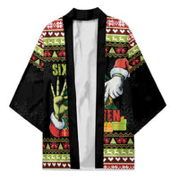 Six Seven Christmas Kimono Funny Santa and Green Hands - Wonder Print Shop