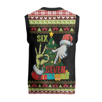 Six Seven Christmas Knitted V-Neck Vest Funny Santa and Green Hands - Wonder Print Shop
