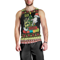 Six Seven Christmas Men Tank Top Funny Santa and Green Hands - Wonder Print Shop
