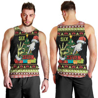 Six Seven Christmas Men Tank Top Funny Santa and Green Hands - Wonder Print Shop