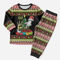 Six Seven Christmas Pajama Set Funny Santa and Green Hands - Wonder Print Shop