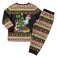 Six Seven Christmas Pajama Set Funny Santa and Green Hands - Wonder Print Shop