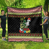 Six Seven Christmas Quilt Funny Santa and Green Hands - Wonder Print Shop