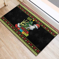 Six Seven Christmas Rubber Doormat Funny Santa and Green Hands - Wonder Print Shop