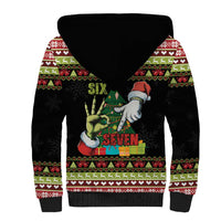 Six Seven Christmas Sherpa Hoodie Funny Santa and Green Hands - Wonder Print Shop