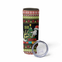 Six Seven Christmas Skinny Tumbler Funny Santa and Green Hands - Wonder Print Shop