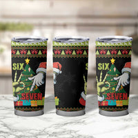 Six Seven Christmas Tumbler Cup Funny Santa and Green Hands - Wonder Print Shop