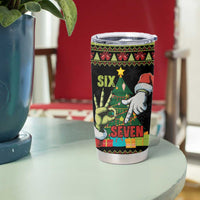 Six Seven Christmas Tumbler Cup Funny Santa and Green Hands - Wonder Print Shop
