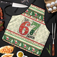 Funny Six Seven 67 Christmas Apron Christmas Santa Patterns - Wonder Print Shop