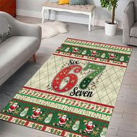Funny Six Seven 67 Christmas Area Rug Christmas Santa Patterns - Wonder Print Shop