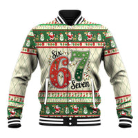Funny Six Seven 67 Christmas Baseball Jacket Christmas Santa Patterns - Wonder Print Shop