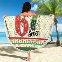 Funny Six Seven 67 Christmas Beach Blanket Christmas Santa Patterns - Wonder Print Shop