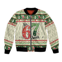 Funny Six Seven 67 Christmas Bomber Jacket Christmas Santa Patterns - Wonder Print Shop
