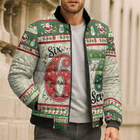 Funny Six Seven 67 Christmas Bomber Puffer Jacket Christmas Santa Patterns - Wonder Print Shop