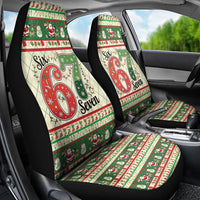 Funny Six Seven 67 Christmas Car Seat Cover Christmas Santa Patterns - Wonder Print Shop