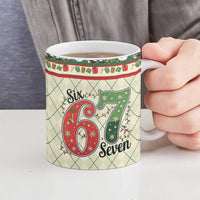 Funny Six Seven 67 Christmas Ceramic Mug Christmas Santa Patterns - Wonder Print Shop