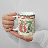 Funny Six Seven 67 Christmas Ceramic Mug Christmas Santa Patterns - Wonder Print Shop