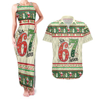 Funny Six Seven 67 Christmas Couples Matching Tank Maxi Dress and Hawaiian Shirt Christmas Santa Patterns - Wonder Print Shop