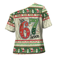 Funny Six Seven 67 Christmas Cross Shoulder Shirt Christmas Santa Patterns - Wonder Print Shop