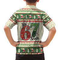 Funny Six Seven 67 Christmas Family Matching Long Sleeve Bodycon Dress and Hawaiian Shirt Christmas Santa Patterns - Wonder Print Shop