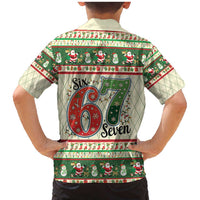 Funny Six Seven 67 Christmas Family Matching Mermaid Dress and Hawaiian Shirt Christmas Santa Patterns - Wonder Print Shop