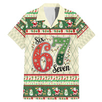 Funny Six Seven 67 Christmas Family Matching Mermaid Dress and Hawaiian Shirt Christmas Santa Patterns - Wonder Print Shop