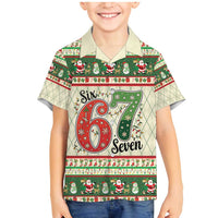 Funny Six Seven 67 Christmas Family Matching Mermaid Dress and Hawaiian Shirt Christmas Santa Patterns - Wonder Print Shop